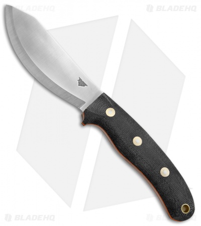 LT Wright JX2 Jessmuk Fixed Blade Knife Black/Orange Micarta (4.5" Satin CPM-3V)
