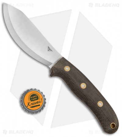 LT Wright Jessmuk Fixed Blade Scandi Knife Green Micarta (4.5" Satin) 3V