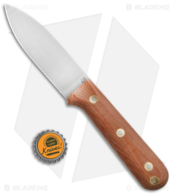 LT Wright Knives Genesis Flat Bush Knife Natural Micarta (4.25" Satin)