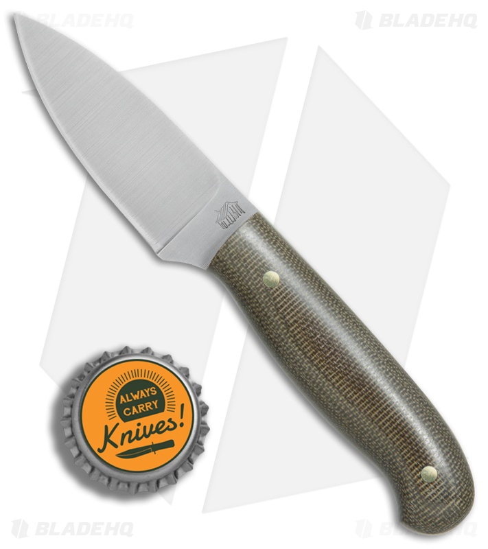 LT Wright Knives Patriot Fixed Blade Green Micarta Polished (2.5" Satin A2) 
