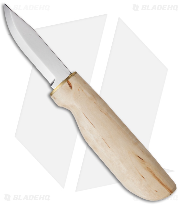 Marttiini Knives New Handy Curly Birch Fixed Blade Knife (3" Mirror) 511017