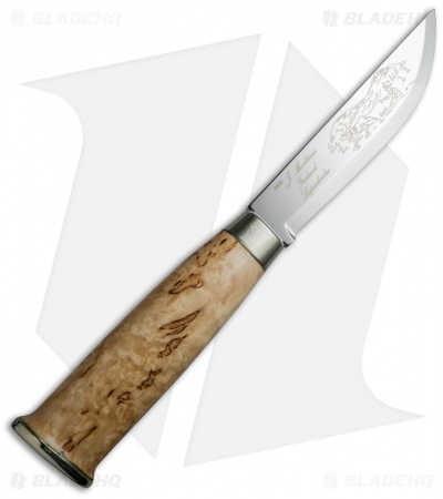 Marttiini Lapinleuku Fixed Blade Knife Curly Birch (Mirror Plain) 230
