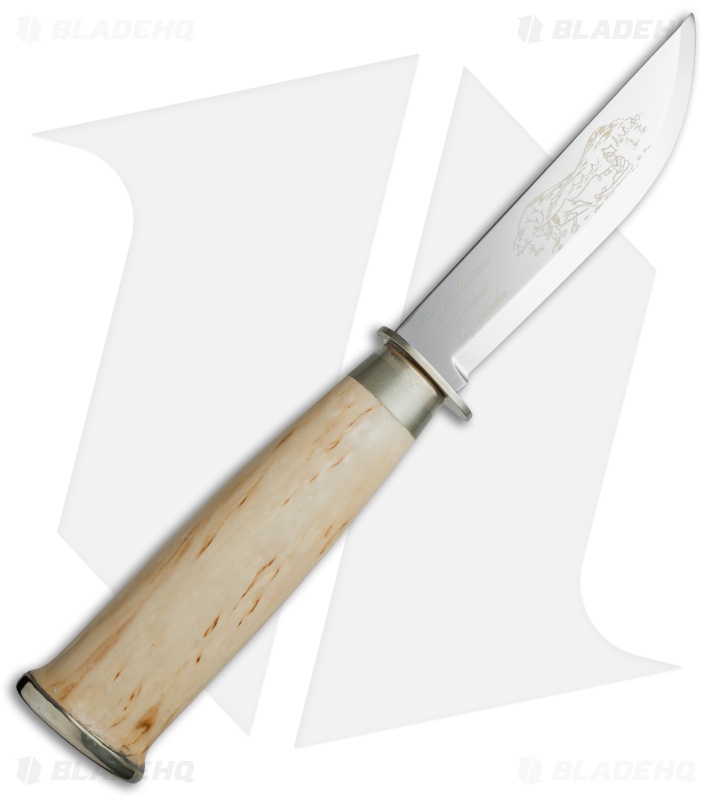 Marttiini Lapinleuku Fixed Blade Knife Curly Birch (Mirror Plain) 235