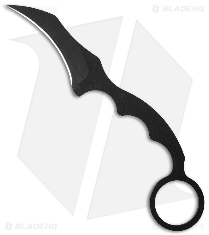 Max Venom DMaX Fighter Karambit Neck Knife + Aluminum Trainer combo (2.5" Black)