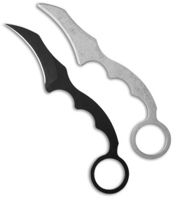 Max Venom DMaX Fighter Karambit Neck Knife + Aluminum Trainer combo (2.5" Black)