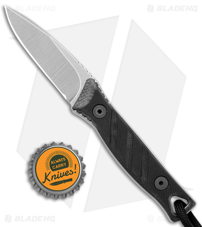 Medford Necromancer Fixed Blade Neck Knife Black G-10 (2.5" Tumbled)