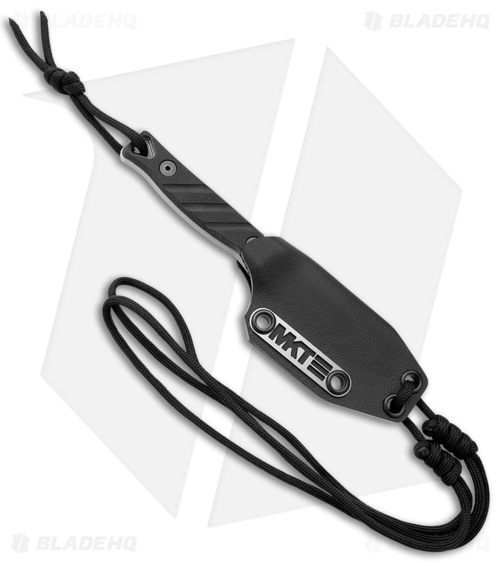 Medford Necromancer Fixed Blade Neck Knife Black G-10 (2.5" Tumbled)