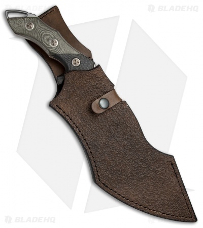 Marfione Custom Juggernaut Fixed Blade Knife Green Micarta/CF (8.75" Mirror)