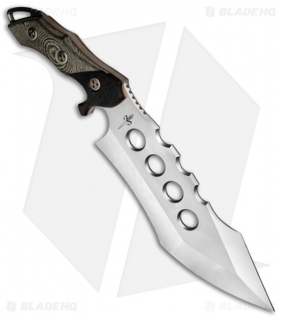 Marfione Custom Juggernaut Fixed Blade Knife Green Micarta/CF (8.75" Mirror)