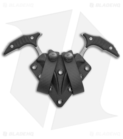 Microtech BEE S/E Wharncliffe Double Push Daggers Black G-10 (2.5" AP Full Serr)