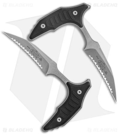 Microtech BEE S/E Wharncliffe Double Push Daggers Black G-10 (2.5" AP Full Serr)