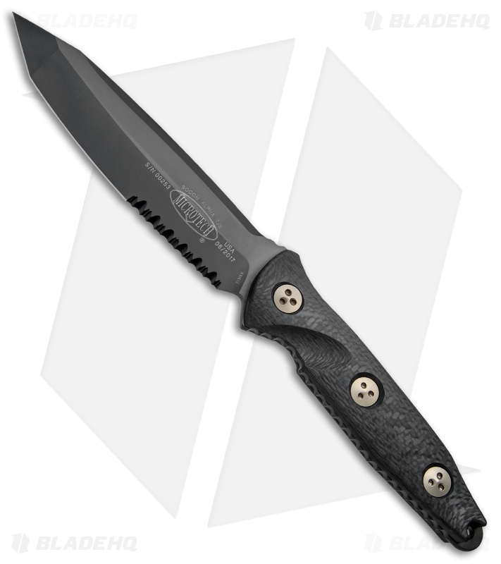 Microtech Socom Alpha Tanto Fixed Blade Knife Carbon Fiber (5" Black Serr)