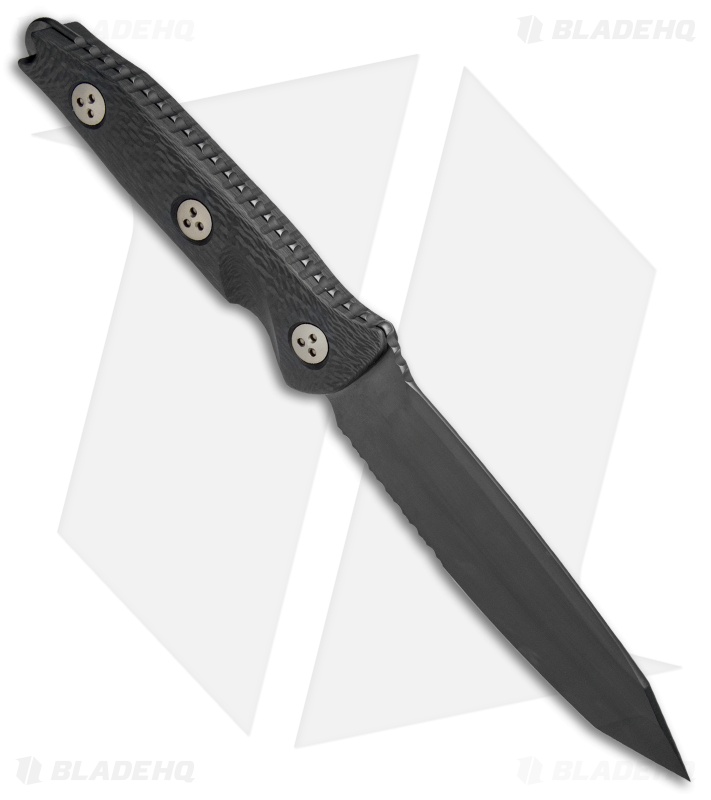Microtech Socom Alpha Tanto Fixed Blade Knife Carbon Fiber (5" Black Serr)
