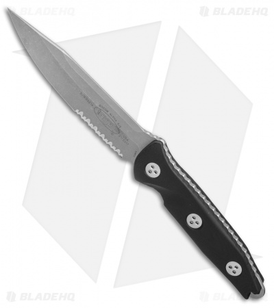 Microtech Socom Alpha Fixed Blade Knife Black G-10 (5" Apocalyptic Serr) 