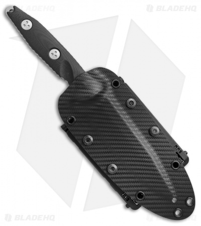 Microtech Socom Alpha Fixed Blade Knife Black G-10 (5" Apocalyptic Serr) 