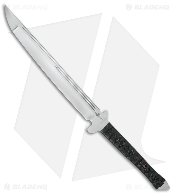 Marfione Custom Combat Wakizashi Green Rayskin (15.5" Hand Satin D2)