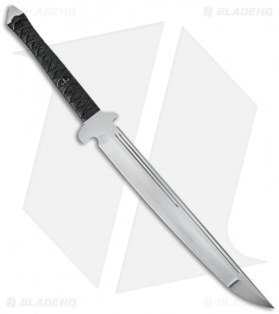 Marfione Custom Combat Wakizashi Green Rayskin (15.5" Hand Satin D2)