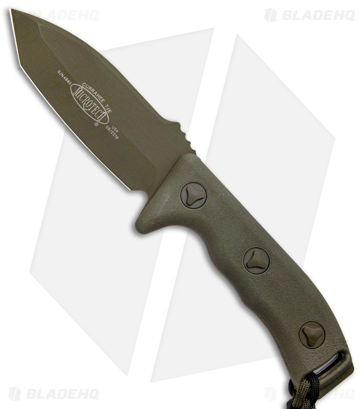 Microtech Currahee Tanto Knife Fixed Blade (4.5" Green) 103-1GR - Blade HQ