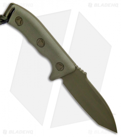 Microtech Currahee Tanto Knife Fixed Blade (4.5" Green) 103-1GR