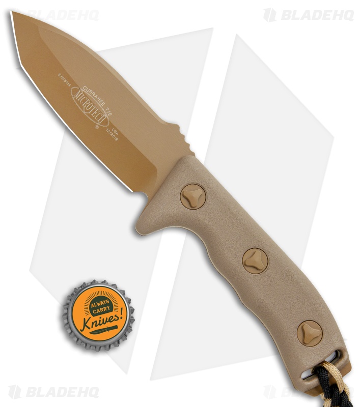 Microtech Currahee Tanto Knife Fixed Blade (4.5" Tan Plain) 103-1TA
