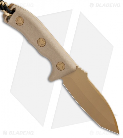 Microtech Currahee Tanto Knife Fixed Blade (4.5" Tan Plain) 103-1TA