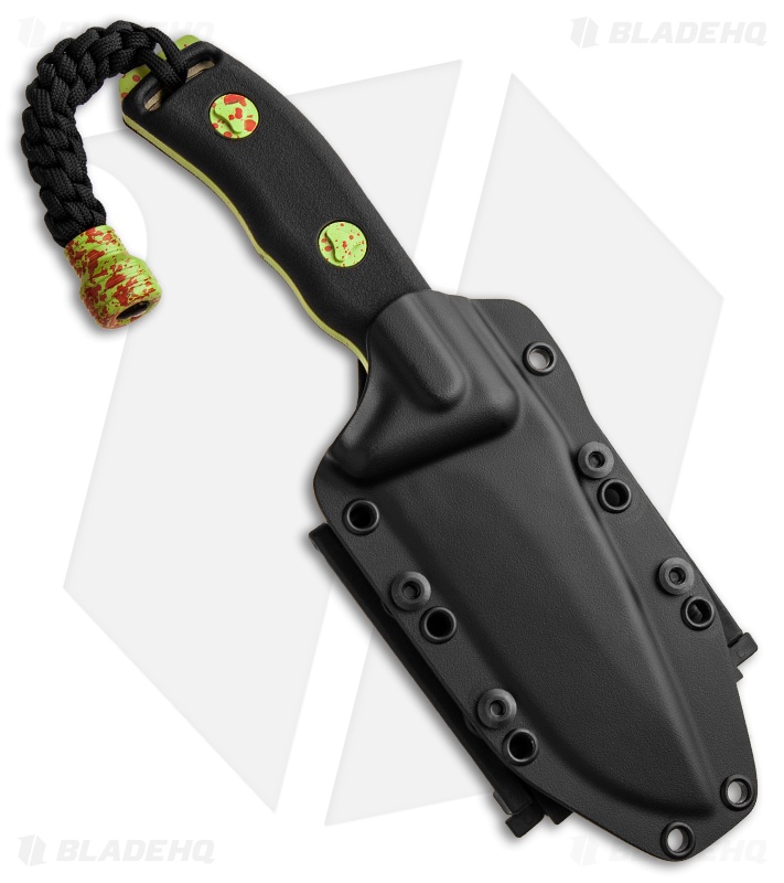 Microtech Currahee Zombie Green Drop Point Knife Fixed Blade (4.5" Serr ...