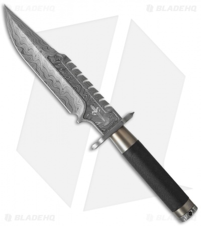 Marfione Custom Knives Interceptor Survival Knife Bronzed (7.875" Damascus)