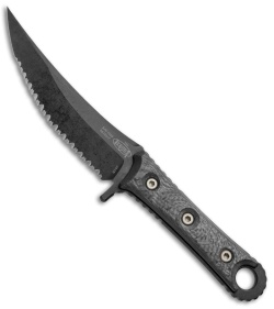 Microtech Borka SBK Fixed Blade Knife Carbon Fiber (5" Black Full Serr) 200-1DLC