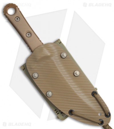 Microtech Borka SBK Fixed Blade Knife Tan G-10 (5" Tan PVD Full Serr) 200-3PVDTN