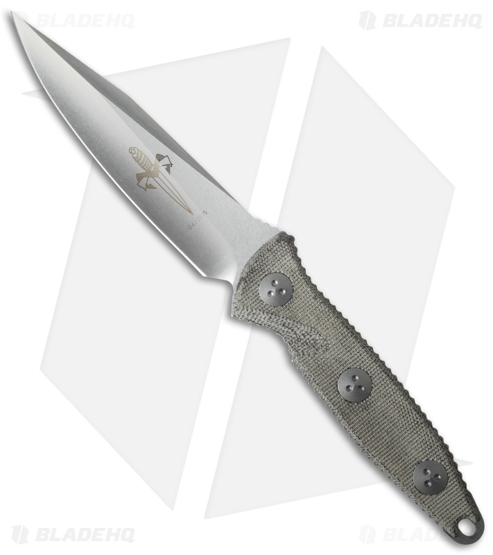 Marfione Custom Socom Alpha Clip Point Fixed Blade Green Micarta (5" Stonewash)