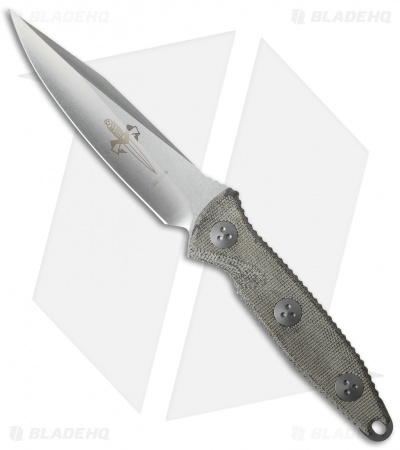 Marfione Custom Socom Alpha Clip Point Fixed Blade Green Micarta (5" Stonewash)