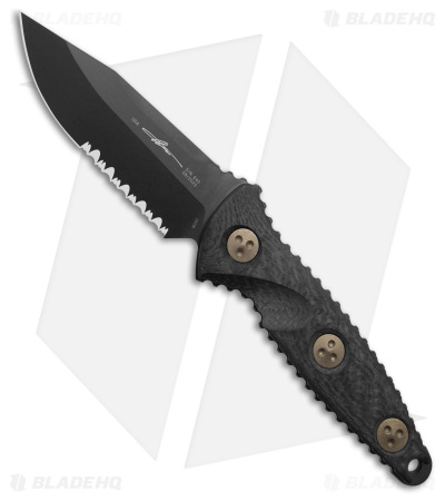 Microtech Signature Series Socom Alpha Mini Fixed Blade Knife CF (3.8"  Serr Bk)