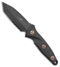 Microtech Signature Series Socom Alpha Mini Tanto Fixed CF (3.8" Black Serr)