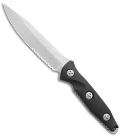 Microtech Socom Alpha Fixed Blade Knife Black G-10 (5" Stonewash Serr) 