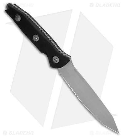 Microtech Socom Alpha Fixed Blade Knife Black G-10 (5" Stonewash Serr) 114-11