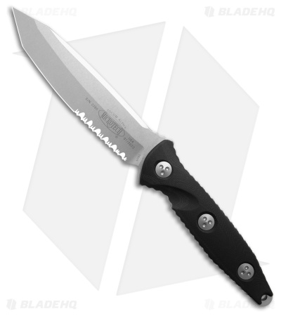 Microtech Socom Alpha Fixed Blade Knife Black G-10 (5" Stonewash Serr) 114-11