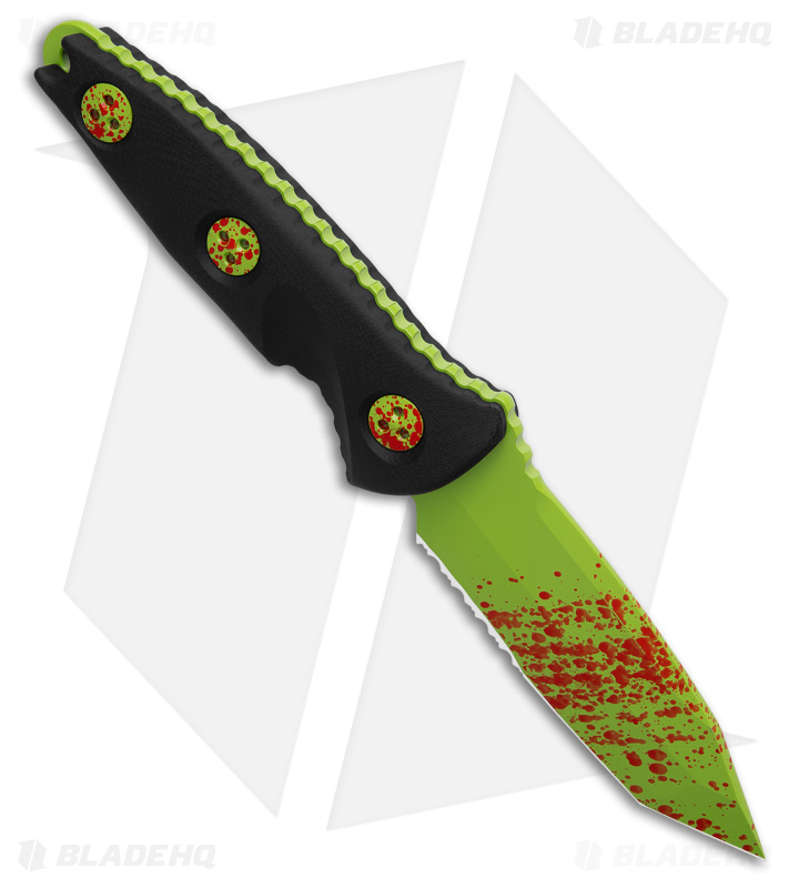 Microtech Socom Alpha Mini T/E Zombie-Tech Green Serr - Blade HQ