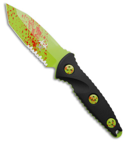 Microtech Socom Alpha Mini T/E Zombie-Tech Fixed Blade Knife (3.8" Green Serr)