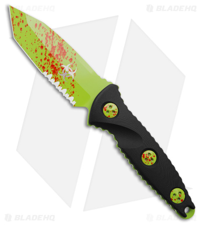 Microtech Socom Alpha Mini T/E Zombie-Tech Green Serr - Blade HQ