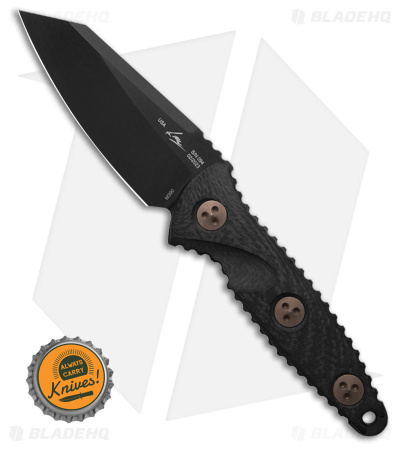 Microtech Socom Alpha Mini Warcom Fixed Blade Knife Black Carbon Fi (3.7" DLC)