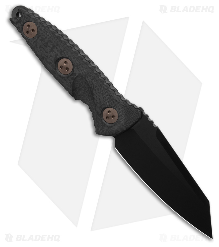 Microtech Socom Alpha Mini Warcom Fixed Blade Knife Black Carbon Fi (3.7" DLC)