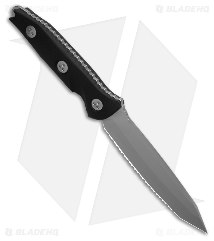 Microtech Socom Alpha T/E Fixed Blade Black G-10 (5.5" Stonewash Full Serr)