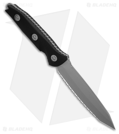 Microtech Socom Alpha T/E Fixed Blade Black G-10 (5.5" Stonewash Full Serr)