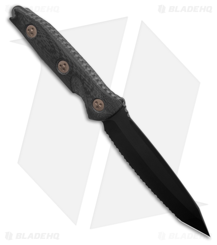 Microtech Socom Alpha T/E Fixed Blade Knife Carbon Fiber (5.5" DLC Full Serr)
