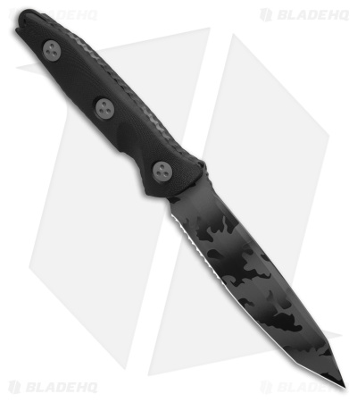 Microtech Socom Alpha Tanto Fixed Blade Black G-10 (5" Urban Camo Serrated)