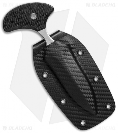 Mike Irie Version 2 Push Dagger Knife Black Linen Micarta (3.50" Satin)