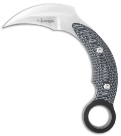 Mil-Tac Jerry Hossom Karambit Fixed Blade Black/Gray G-10 (3.25" Satin)