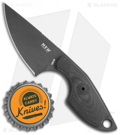 MKM Voxnaes Mikro 1 Fixed Blade Knife Black G-10 (2" Black)
