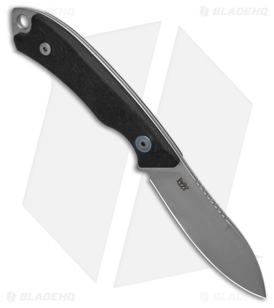 MKM Pocket Tango 1 MagnaCut Fixed Blade Knife Black Carbon Fiber (2.91" Satin)