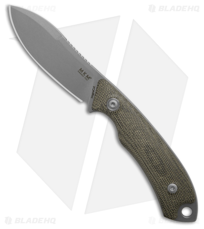 MKM Pocket Tango 1 Fixed Blade Green Micarta Nessmuk SW